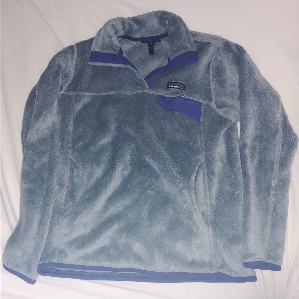 Gray and Purple Patagonia Quarter Zip